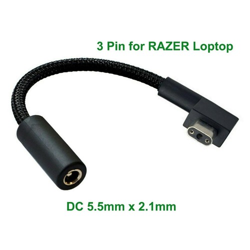 DC5521 Female to 3Pin Male Plug Adapter Converter Laptop Power Cable for Razer H - Picture 8 of 14