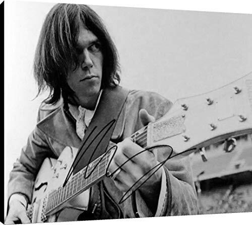 Schwebende Leinwand Wandkunst: Neil Young Autogrammdruck - Bild 1 von 2