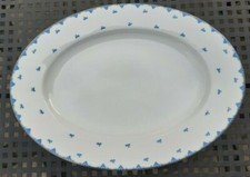 ROSENTHAL Bavaria piatto da portata 45 x 32 "fiori blu" bordo oro RARO 1919-1935