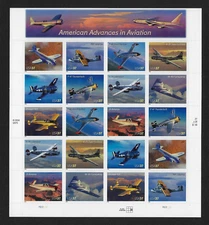 US Stamps — Full Pane of 20 — 2005, American Advances in Aviation #3916-3925 MNH