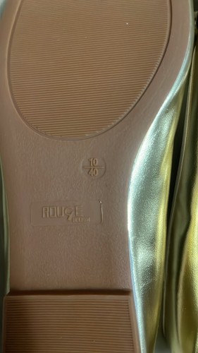 🩰 Rouge Helium Ballet Flats sz 10 GOLD & BLACK - Picture 5 of 7