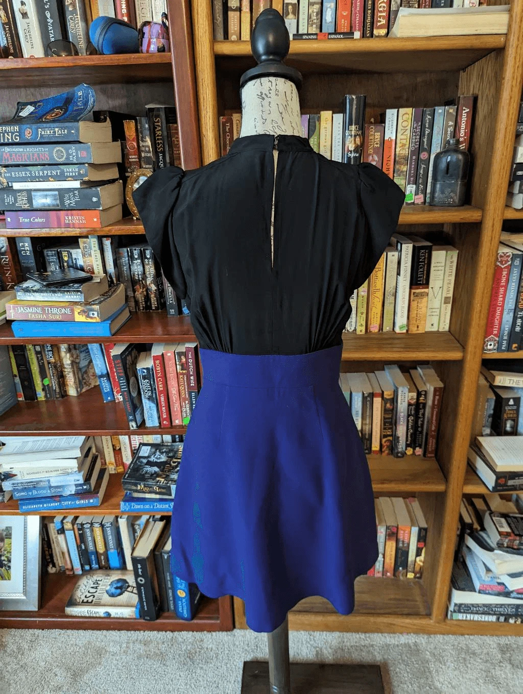 MIU MIU Mini abito Miu nero e viola seta e lana taglia 40it euc