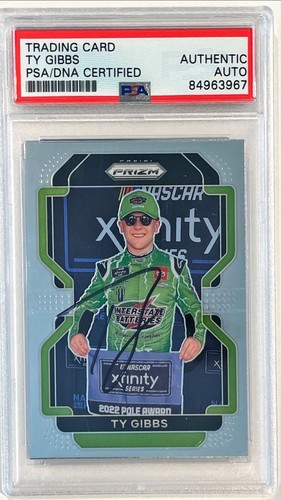 2022 Panini Prizm Racing NASCAR Ty Gibbs Signed Auto Card #36 PSA/DNA