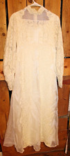 Vintage Wedding Ivory Lace Long Small   Women's Dress