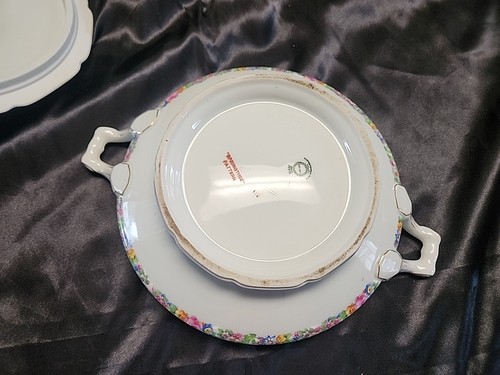Porcelain Union K Czechoslovakia China 8 1/4" Casserole W/ Lid Springtime - Picture 6 of 11