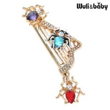 Colorful Halloween Spider Brooch Pin   Gothic Halloween Costume Jewelry Gift