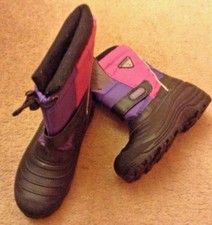 GIRL'S-Totes dagree -purple Pink/Black Waterproof Insulated Snow Boots Sz 5 new