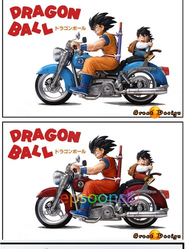 Anime Collect Goku &Gohan on Motorcycle Figure Model Recoat Painted Statue New - Picture 7 of 18