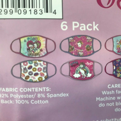 JoJo Siwa FACE MASK Covers Girls Peace Unicorns VALUE RARE 6 pack rare - Picture 6 of 11