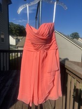 Short pink David’s bridal dress size 6 strapless