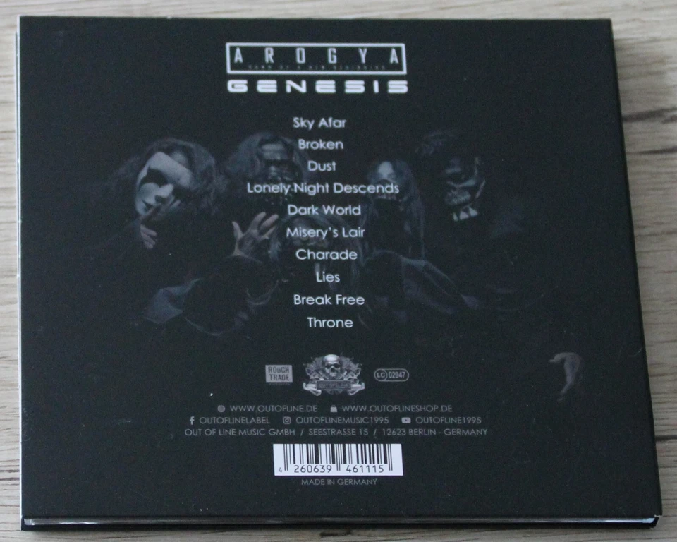 Arogya CD Genesis (2021) Goth Rock, Gothic Metal - Producer – Chris Harms - Bild 4 von 4