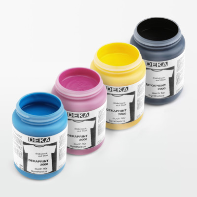 4x 250ml DEKA EURO-CMYK Siebdruckfarbe für Fotodruck auf Textilien | 4Farbdruck 