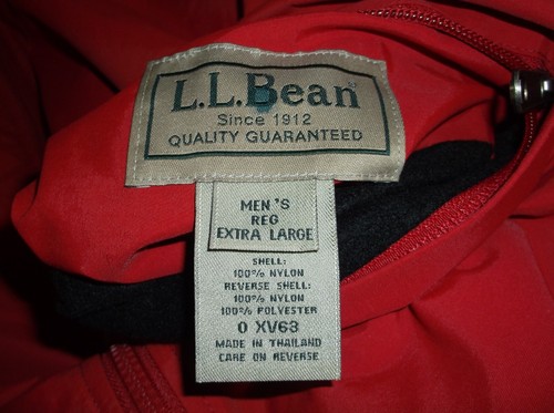 Men L.L. Bean Red Reversible Jacket Size XL RN71341 CA03790 Polyester/Nylon - Picture 10 of 11