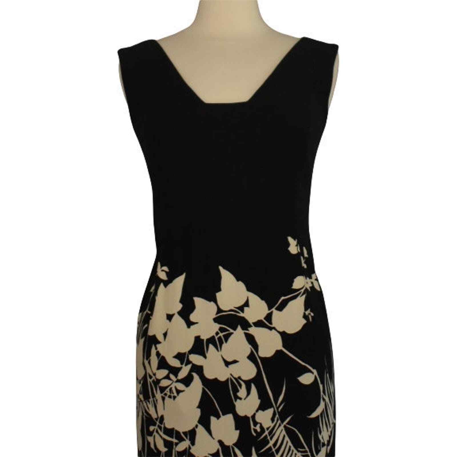 Vintage 50s Rayon Crepe Maxi Dress, Black and Whi… - image 4