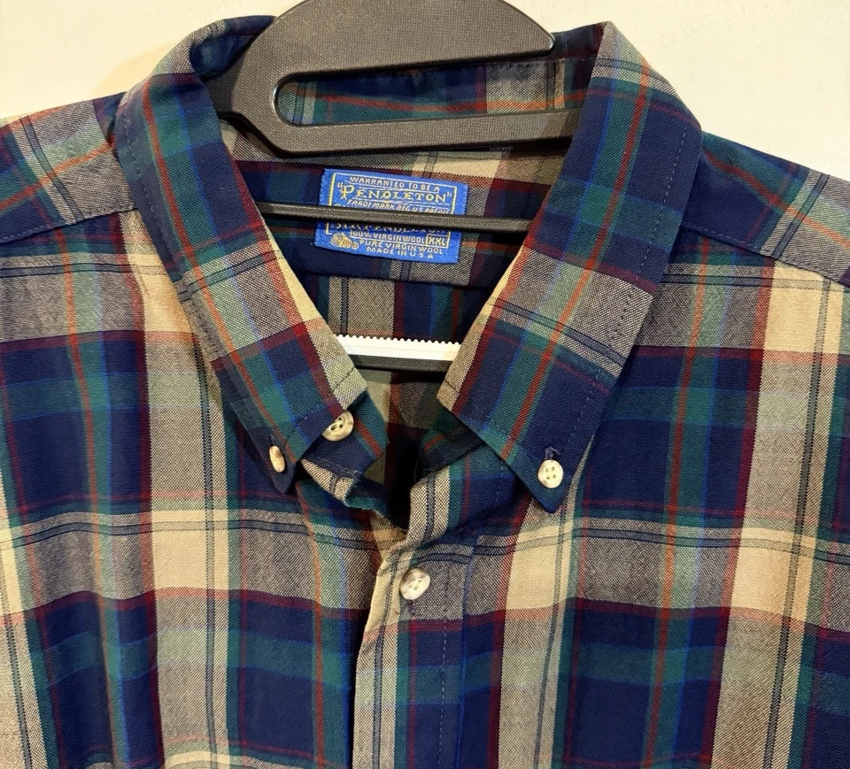 Mens Pendleton 100% Wool LS Shirt Size 2XL - Image 2 of 4