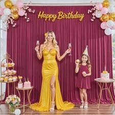 Burgundy Backdrop Curtain Parties Wedding Wrinkle Free 5x7 Ft 2 Panels