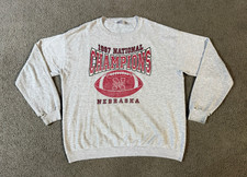 VTG CSA Nebraska Cornhuskers 1997 National Champions Distressed Sweatshirt - XL