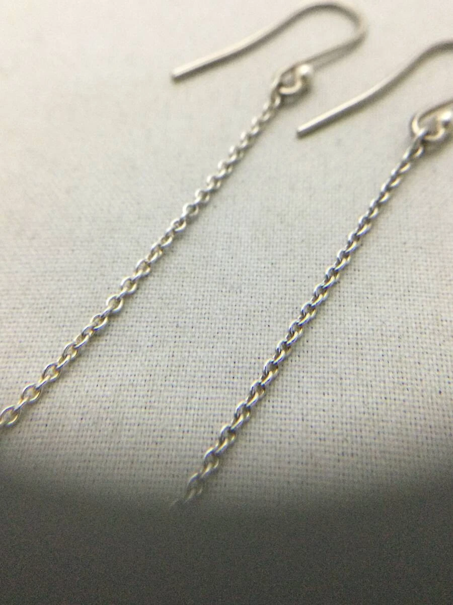 TIFFANY & Co. Meterware Diamant Kette Haken Ohrringe Silber 925 #310