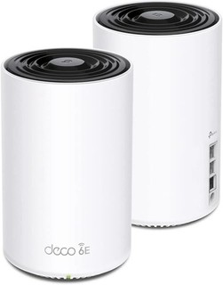 TP LINK Deco XE75 AXE5400 Wi Fi 6E Router Mesh System White (2 Pack)