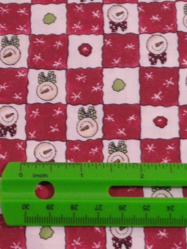 SNOWMAN Christmas fabric 100% cotton quilt 4+ yards red green Stubbs Spectrix - Picture 4 of 10