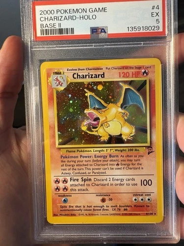 Charizard 004/130 Base Set 2 Holo PSA 5 🔥