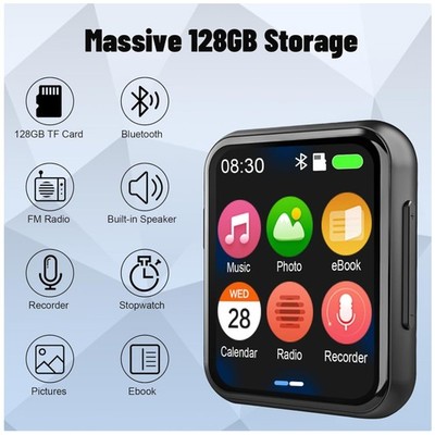 128GB MP3 Player with Bluetooth 5.3 & HiFi Sound