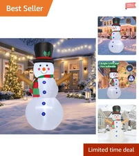 Easy Setup 4 FT Inflatable Snowman with LED Lights for Enchanting Christmas Lawn