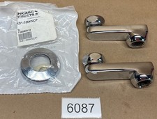 Chicago Faucet Supply Arms AB1-356KNCP w/ Wall Flange Chrome Finish Set of 2 New