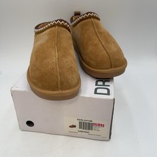 Slippers Womens Brown Chestnut Suede Mule Lined House Cozy Slip On Size 12 W