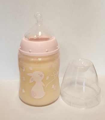 Nuk Baby Rose Bunny 5 oz Baby Bottle Sealed With Faux Fake Milk For Reborn Dolls
