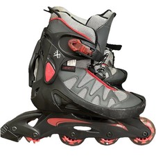 2XS Black Gray Red Roller Skates Size 6 Good Working Inline Roller Blades