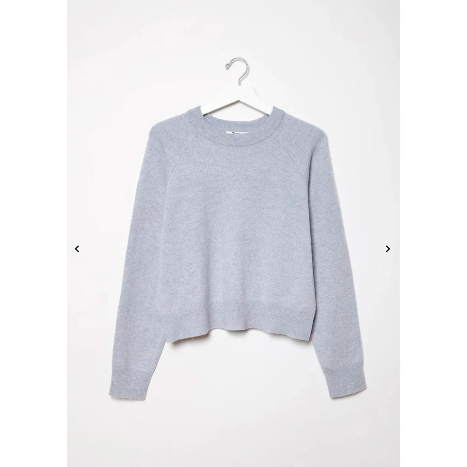 Suéter T by Alexander Wang Lana Cachemira Raglán L Azul Jaspeado Crew Para Mujer Foto 2 de 4