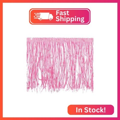 uxcell 2 Yards of 10cm/4'' Sequin Fringe Trim Sparkling DIY Fringe Tassel Trim Ri