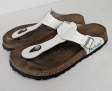 Birkenstock Betula 39 White Patent Leather Gizeh Thong Sandal Flip Flop Coastal