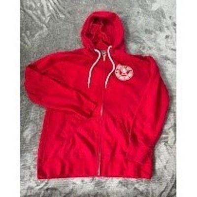 Fall Out Boy Save Rock and Roll Red Zip Up Hoodie Skulls Band Merch Mens L