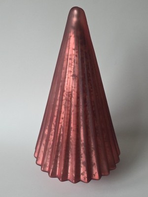 NEW Stunning CRATE & BARREL Blush Mercury Art Glass 12  CHRISTMAS TREE Lights Up