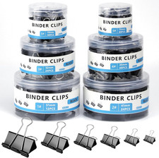 208 PCS 6 Sizes Binder Clips Assorted Sizes Including Extra Large Medium Small B