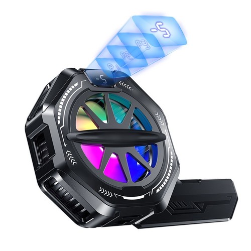 Mobilny wentylator z oświetleniem RGB i odsysaniem magnetycznym do smartfonów - Zdjęcie 7 z 12