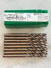8 new PTD Precision Twist Drill M41CO #25 HSCo Bronze Oxide Screw Machine Length