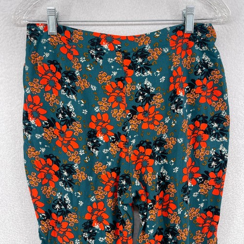 FREE PEOPLE Pants S Cant Take My Eyes Off Of You Flare Floral High Waist Orange - Picture 7 of 15