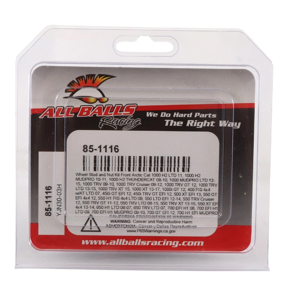 Nuevo kit de pernos y tuercas de rueda All Balls 85-1116 para Arctic Cat 550 GT EFI 4x4 12 Foto 4 de 4