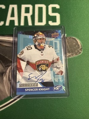 2021-22 Upper Deck Ice Sub Zero Blue Autographs Spencer Knight RC Auto #SZ-35