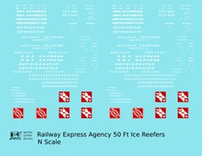 K4 N Scale Decals Railway Express Agency Steel Ice Reefer Red White REA REX