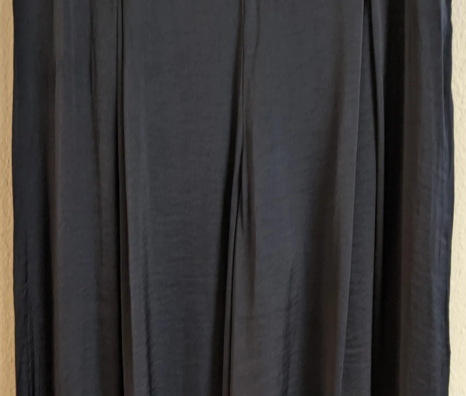 Женские мягкое окружение «Идеальный Palazzo» синий атласный широкие ноги брюки маленький S - Изображение 3 из 4