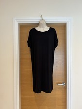Boohoo Ladies Darkest Black Jersey T Shirt Oversize Dress Size 12 46in Chest