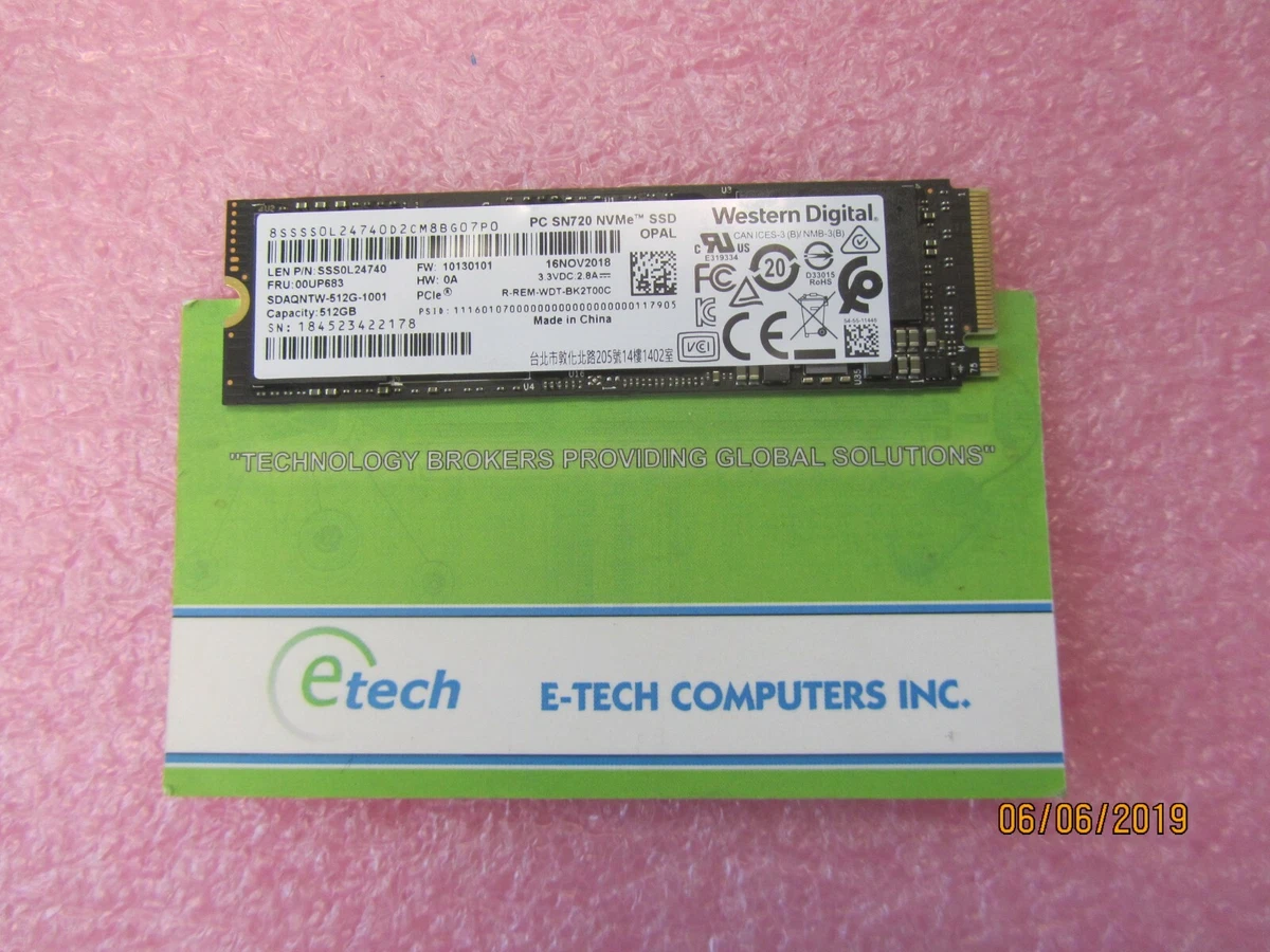 Lenovo 512GB PCIe NVME OPAL M.2 SSD 00UP683 4XB0Q11720