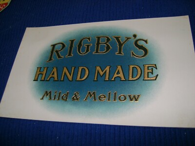 RIGBY'S-VINTAGE INNER CIGAR BOX -EMBOSSED LABEL 