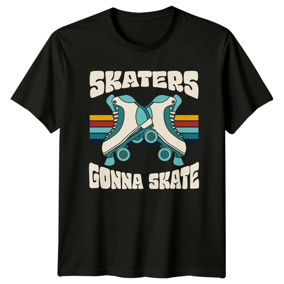 T-shirt Roller Disco – Pour Femme, Homme, Enfant – Coupe Classique – Motif Patins à Roulettes – Idéal Pour Fête Des Années 70, 80 Ou 90 – Léger