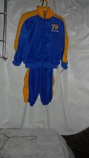 ATHLETIC WORKS 2 PC. BLUE YELLOW VELOUR SET. SZ 4 T. DISPLAY