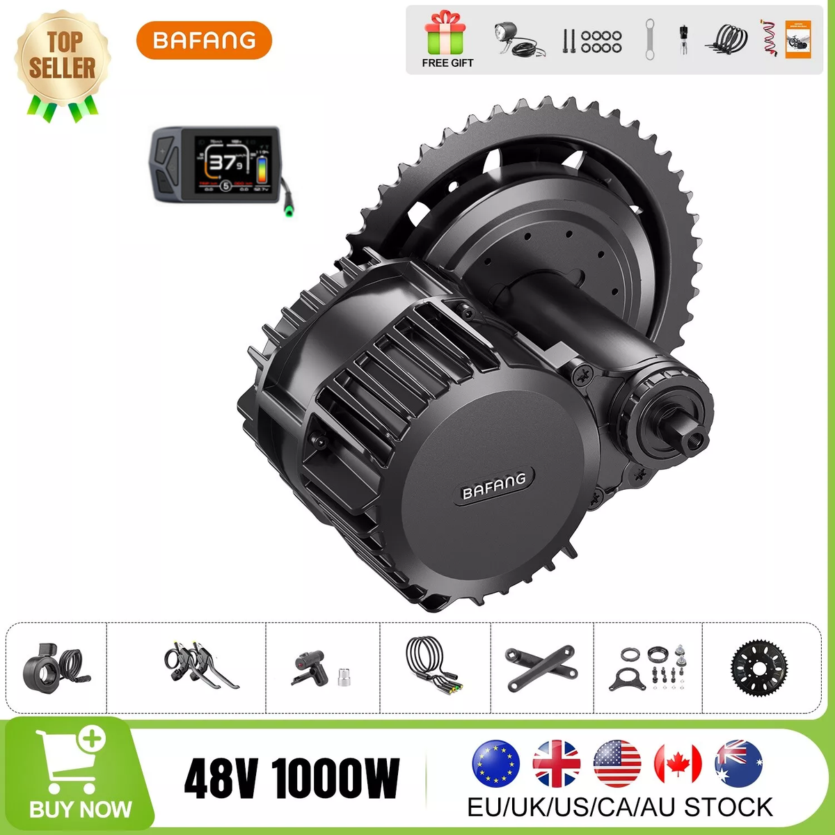 48V1000W68mm Bafang Mid Drive Motor EKD01 Display Electric Bicycle